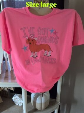 Gildan Bright Pink Dachshund Graphic Tee